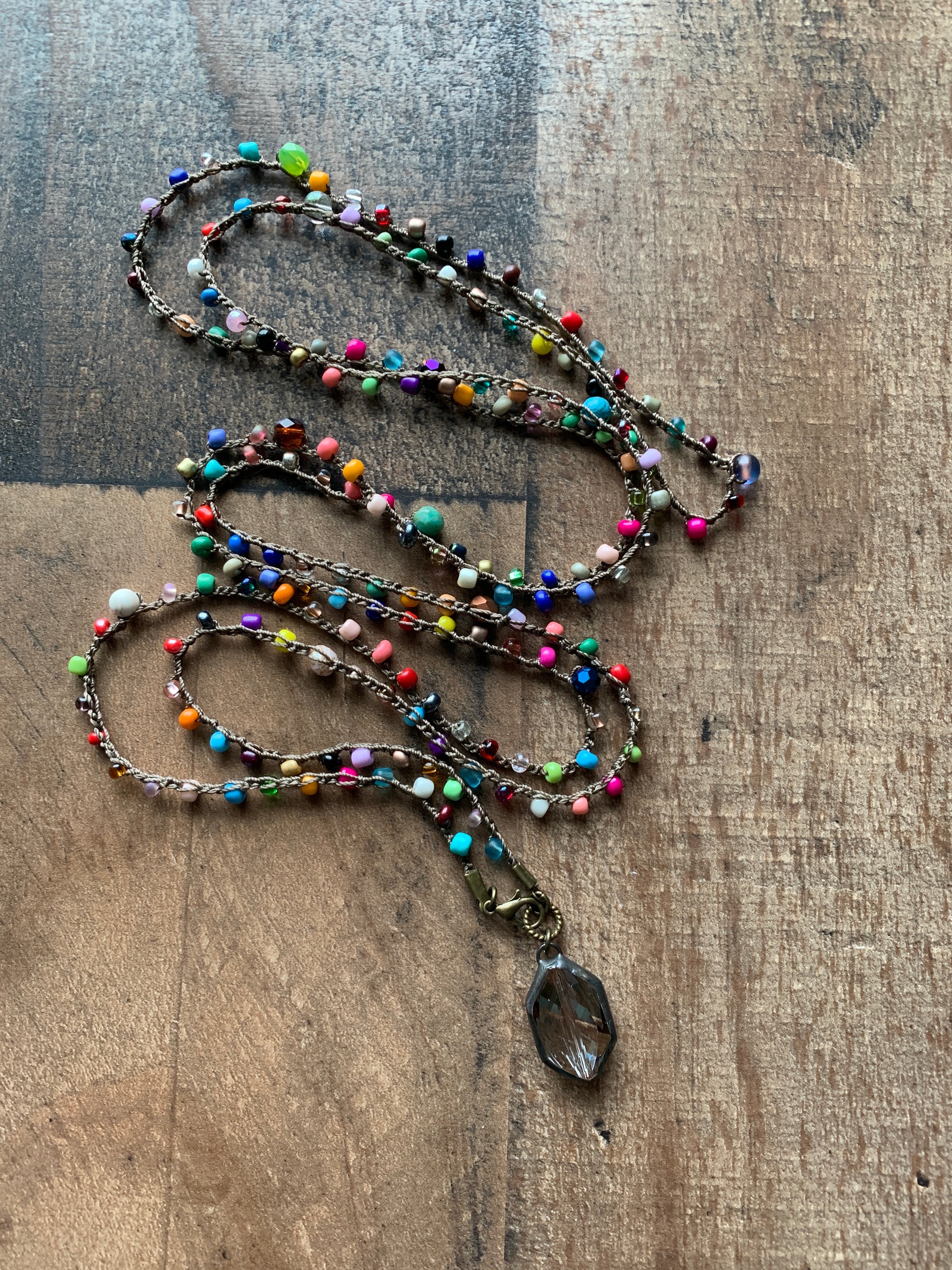 Long double discount wrap necklace